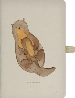 Produktbild von Mr. & Mrs. Panda notizbuch Otter Kind - Transparent - Geschenk, Baby, Mama, Skizzenbuch, Familie, Reisetagebuch, Mutter, Adressbuch, Geburt, Journal, Tagebuch