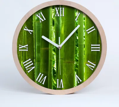 Produktbild von Holzuhr 25fi cm wanduhr - weiße Spitzen - Bambus