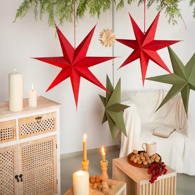 Produktbild von Zauberhafter Papierstern mit Jute für festliche Weihnachtsdekoration