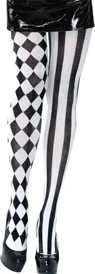 Immagine prodotto di Bristol Novelty Donna Arlecchino Collant BN285 (Taglia unica) (Bianco/Nero)