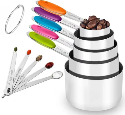 Image de Solidchoice - Ensemble de 10 tasses à mesurer et cuillères en acier inoxydable pour la cuisine et la pâtisserie