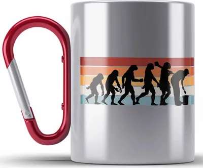 Produktbild von Trendation - Maler Geschenke Edelstahl Tasse Karabiner Lackierer Lustig Geburtstag (Rot)