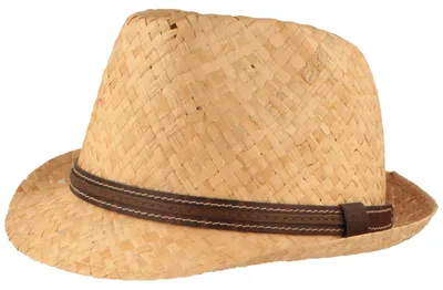 Kinder Bast Trilby Strohhut Kunstlederband von Hut Breiter in beige