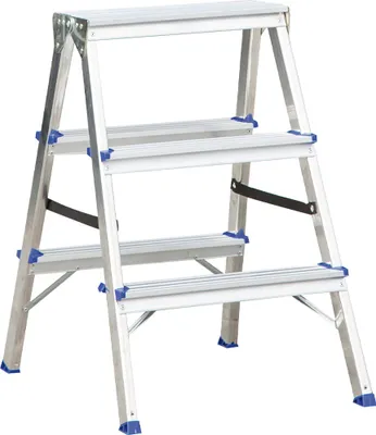 Produktbild von Stehleiter Aluleiter  Mod. KDSS - Stufenanzahl: 2 x 3, Höhe der obersten Stufen: 0,64 m