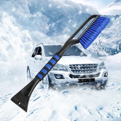 Produktbild von 2 in 1 - Schneebesen mit Eiskratzer - für Winter & Schnee - Autozubehör PKW KFZ & Auto - Teleskop mit Besen lackschonend