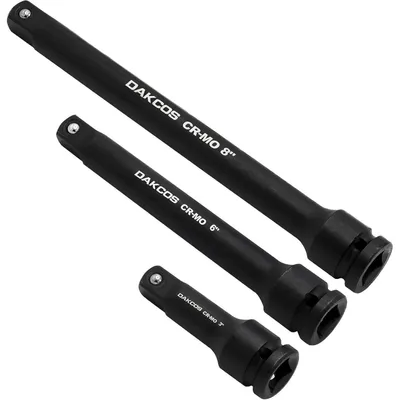 Obrázok produktu pre Sada 3 kusov predlžovacích adaptérov pre nárazové skrutkovače, vysoká pevnosť, 1/2" CR-MO