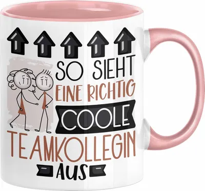 Produktbild von Teamkollegin Geschenk Tasse Lustig Geschenkidee für Teamkollegin Geburtstag So Sieht Eine Richtig Coole Teamkollegin Aus Frauen Spruch (Rosa)