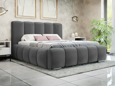 Obrázok produktu pre Čalúnená manželská posteľ 180x200 MIDKIFF - šedá