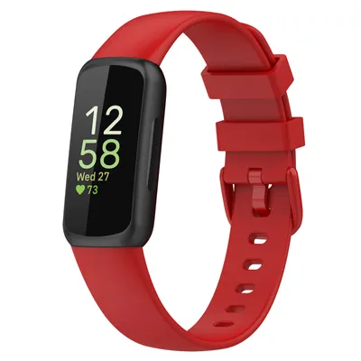 Produktbild von Silikon-Smartwatch-Armband – Passend für Fitbit Inspire 3 – Rot – Strap-it Uhrenarmband / Armband / Armband – Größe: S