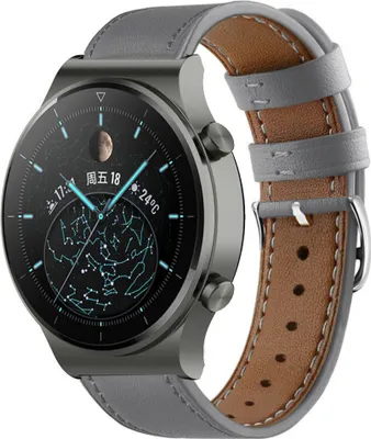 Produktbild von Strap-it Huawei Watch GT 2 Pro Armband Leder (Grau)