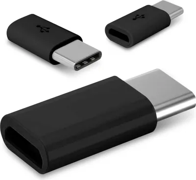 Produktbild von 3x Micro USB Adapter USB Typ C Stecker wandelt USB 2.0 Typ B zu USB 3.1 Typ C
