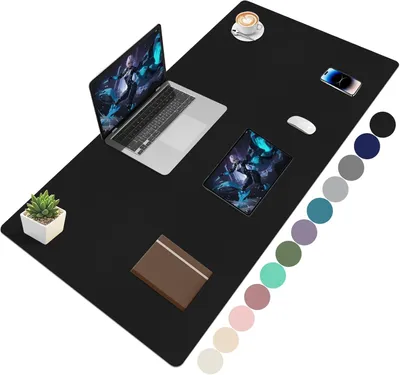 Obrázok produktu pre Podložka na stôl 120x60 cm, Imitácia kože, vodotesná, protišmyková, pre kanceláriu, čierna