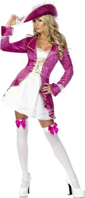 Produktbild von Süsse Piratin Damenkostüm pink-weiss - M