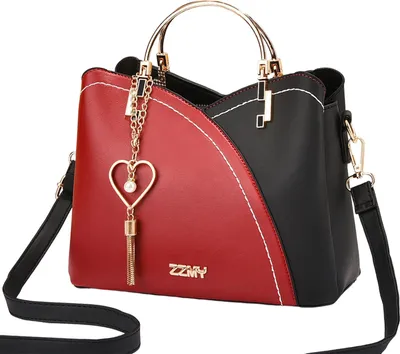 Produktbild von STILVORA Handtaschen, Große Damen Farbblock Umhängetasche, Modische Schultertasche mit viel Stauraum für Alltag & Shopping, Rot