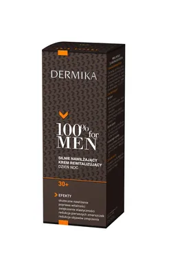 Obrázek produktu pro Dermika 100% For Men 30+ Krem silnie nawilżający i rewitalizujący dzień i noc, 50 ml