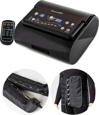 Image de Dinamicamed Premium 6.0 Compact Pressotherapie Professionnelle Drainage Lymphatique, 6 Programmes de Massage, 2 Bottes XL et Ceinture Abdominale