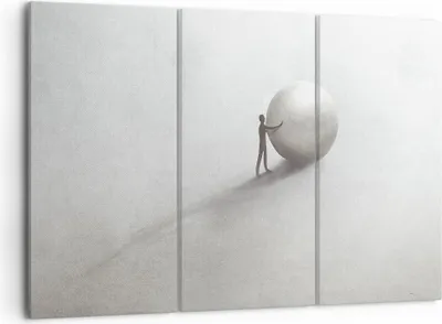 Produktbild von Bild auf Leinwand - Leinwandbild - 3 Teile - Sisyphus Arbeit Symbol - 105x70cm - Wand Bild - Wanddeko - Wandbilder - Leinwanddruck - Bilder - Wanddekoration - Leinwand bilder - CE105x70-4752