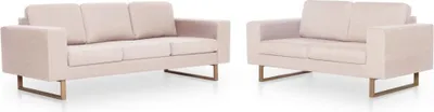 Produktbild von vidaXL 2-tlg. Sofagarnitur Stoff Cremeweiß