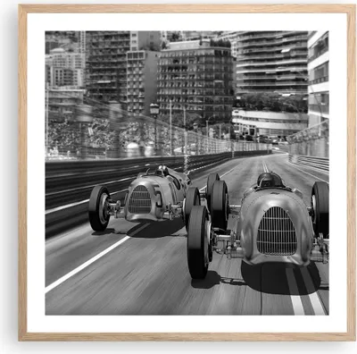 Produktbild von Gerahmtes Poster - Rahmen in heller Eiche - Formel 1 Retro - 60x60 cm - Wand Bild - Wanddeko - Wandbilder - Kunstposter - Wandposter - Bilderrahmen - Bilder - Kunstdruck - P2NAC60x60-4843