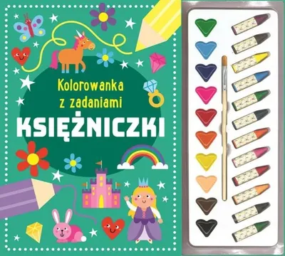 Image de Livre de coloriage avec des activités sur les princesses (Malbücher en polonais)