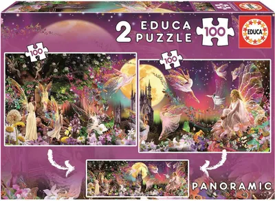 Produktbild von Educa Puzzle Fantasie 2 x 100 Teile Karton Mehrfarbig