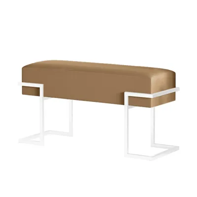 Produktbild von BETTSO Flurbank Dark Beige CELY 100 auf weißem Gestell
