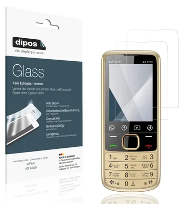 Produktbild von 2x Schutzfolie für GFive 4G 6700 - Anti-Shock 9H Folie dipos Glass Kunststoffglas
