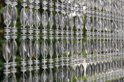 Produktbild von La Tenda ELBA 1 Perlenvorhang transparent grau,Maße:90 x 210 cm