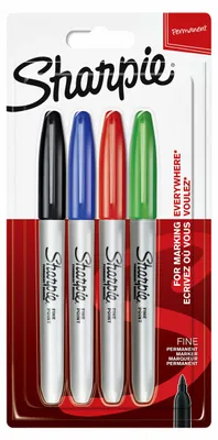 Zdjęcie produktu dla Marker permanentny Sharpie FINE, blister 4 sztuki Standard