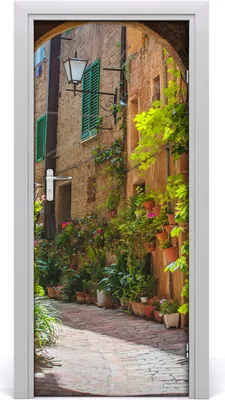 Produktbild von Tulup Türaufkleber 85x205 cm Dekorative Aufkleber Selbstklebend Wasserdichte Tapete Abnehmbar Schlafzimmer Wohnzimmer Wohnkultur - Alte Strasse