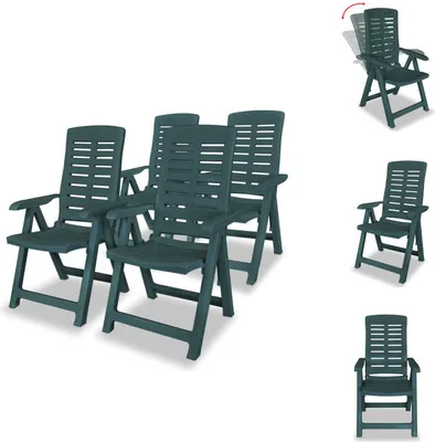 Immagine prodotto di vidaXL Sedie a sdraio da giardino 4 pz. Plastica verde - sedie da giardino