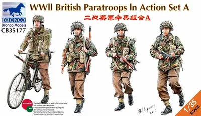 Obrázok produktu pre Bronco Models Druhá svetová vojna Britskí výsadkári v akcii Set A 1:35