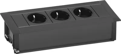 Zdjęcie produktu dla Evoline Frame-Dock wbudowana listwa gniazd 3-drożne gniazdo Schuko czarny