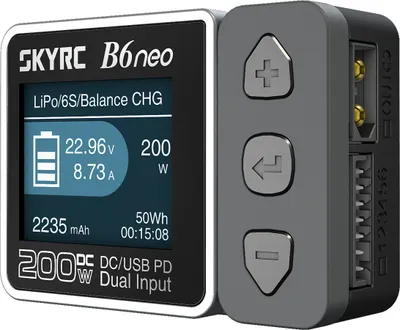 Produktbild von SkyRC B6 neo Smart Ladegeraet DC 200 W PD 80 W LiPo Batterie Balance Ladegeraet SK-100198 Kompaktes 6S Ladegeraet Entlader