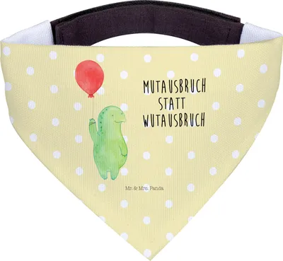 Produktbild von Mr. & Mrs. Panda Bandana Schildkröte Luftballon - Gelb Pastell - Geschenk, Halstuch Hund, Motivationsspruch, Schildkröten, Hunde, Für, Hals Tuch