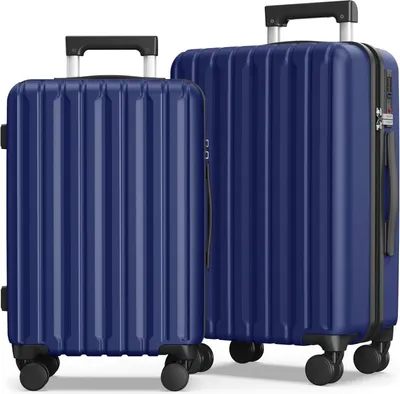 Obrázek produktu pro Sada kufrů SHOWKOO z tvrdého polykarbonátu TSA na 4 kolečkách L XL Travel Set Blue 65cm+75cm