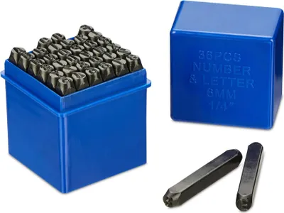 Produktbild von Buchstabensatz 6 mm Prägestempel für Leder, Metall, Holz, Ton mit Aufbewahrungsbox