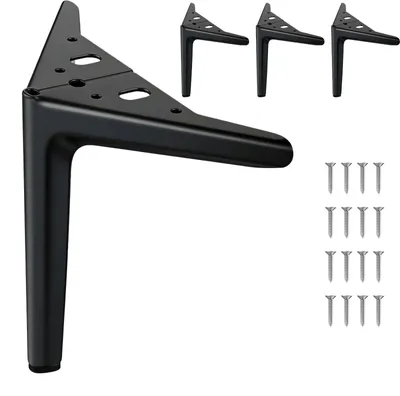 Obrázek produktu pro Nohy na nábytek, 12 cm, kovové nohy, 4 kusy, černé