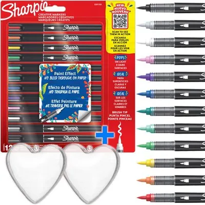 Produktbild von Sharpie Acryl-Marker Erdfarben 12 Stück Pinselspitze 2201183