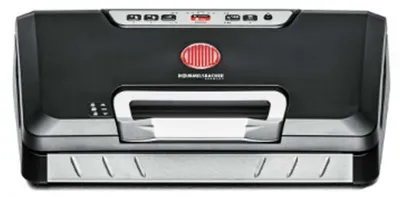 Productafbeelding van Vacuümmachine VAC 485, geschikt voor langdurig gebruik, comfortabele bediening met één hand, zuigkracht van 15 liter per minuut, 2 instelbare seal tijden, dubbele sealnaad, geschikt voor folie tot 30 cm breedte, en vacuümverpakkingen