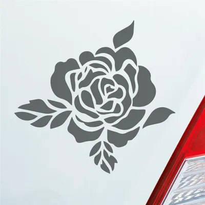 Produktbild von Auto Aufkleber Rose Flower Blume Natur Frühling Tattoo 10x10 cm Grau Sticker Heckscheibenaufkleber