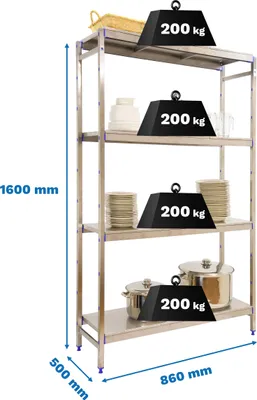 Produktbild von SIMONINOX INITIAL 4SS Metallregal/1600x860x500