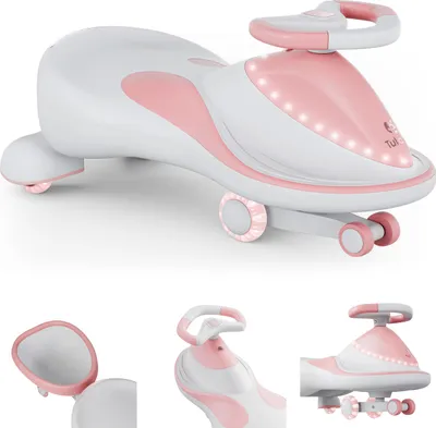 Zdjęcie produktu dla Tulano Focus 55 różowy samochód z przyczepą, koła LED, muzyka, kierownica 360°, od 3 lat, do 100 kg