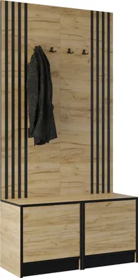 Image de KIER FURNITURE Armoire EDEN, armoire de chambre, penderie, armoire d'entrée, chêne Craft, 106,4 x 205 x 39 cm