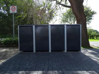 Produktbild von 4 Mülltonnenboxen ohne Stanzung Anthrazitgrau für 240 Liter Mülltonnen