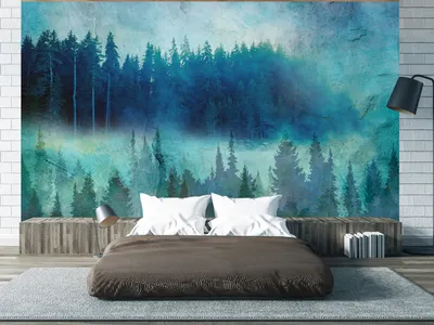Produktbild von Vlies Fototapete Wald 350x256 cm Tapeten Wandtapete XXL Panorama Bäume Landschaft c-C-0457-a-a