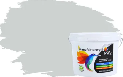 Produktbild von RyFo Colors Bunte Wandfarbe Manufakturweiß Papyrusweiß 3l - weitere Grau Farbtöne und Größen erhältlich, Deckkraft Klasse 1, Nassabrieb Klasse 1