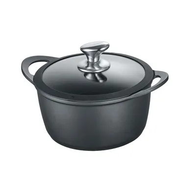 Immagine prodotto di Berndes Vienna+ casseruola con coperchio in vetro, pentola, alluminio, acciaio inox, nero, 20 cm, 099203