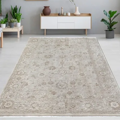 Immagine prodotto di Tappeto di design beige dall'aspetto vintage elegante per soggiorni moderni Dimensioni - 120 x 160 cm