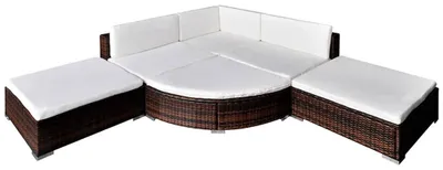 Immagine prodotto di vidaXL set 6 pezzi da giardino con cuscini in rattan marrone